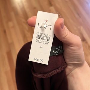 Burgundy High-Waisted Pants from Loft